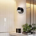 Arisha Modern Cylindrical Metal Mirror Front Wall Lamp, Black