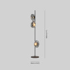 Byers Luxury Flower Metal/Glass Floor Lamp, Black/Gold/Grey
