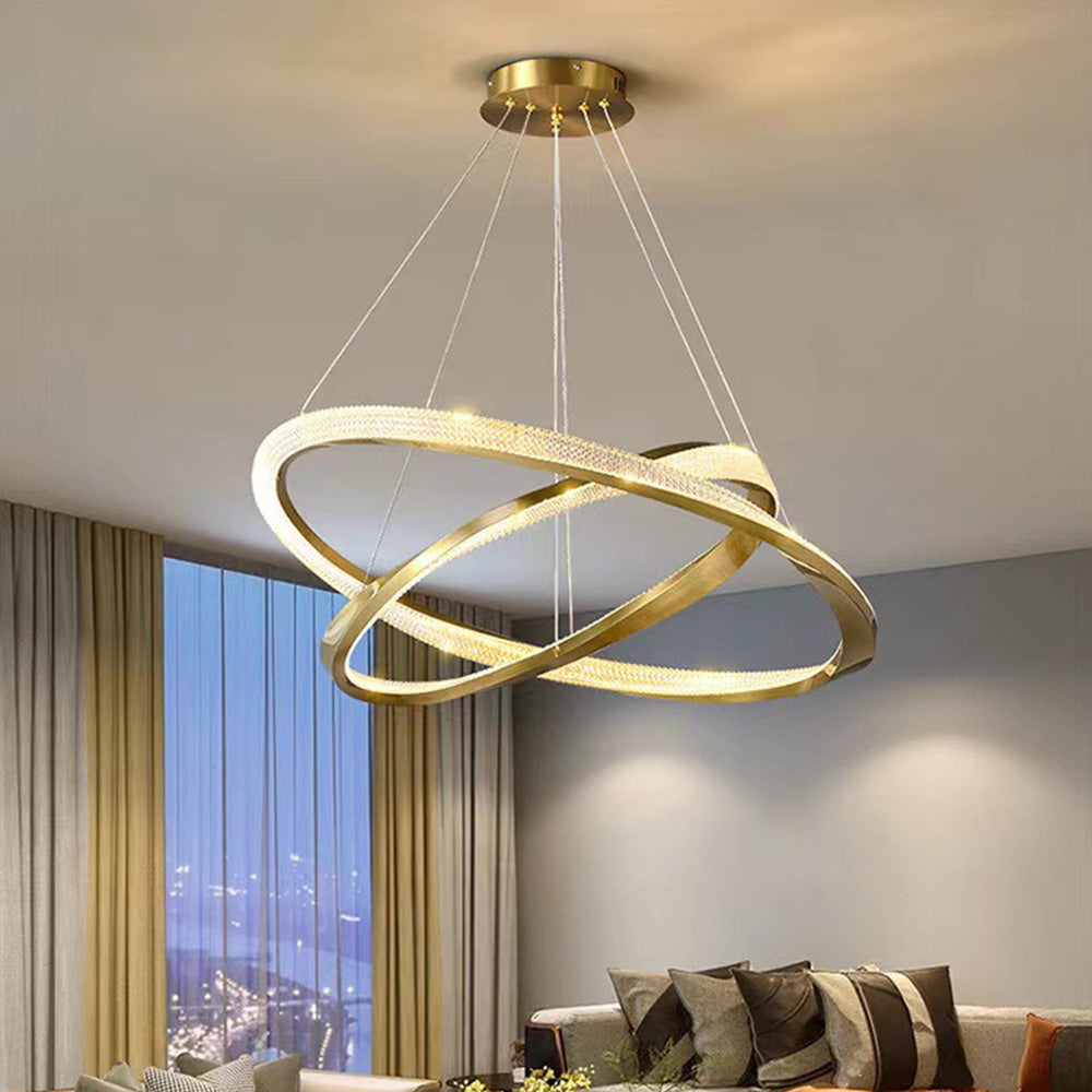 Kristy Pendant Light, Aluminium & Arcylic, 1/2 Rings, 2 Color