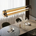 Arisha Industrial Triangle Metal/Glass Pendant Light, Gold