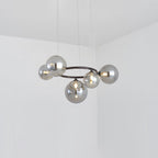Valentina Modern Designe Wave Metal/Glass Pendant Light, White/Gold