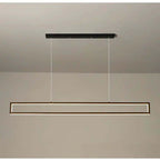 Arisha Modern Metal Vertical Rectangular Pendant Light, Black