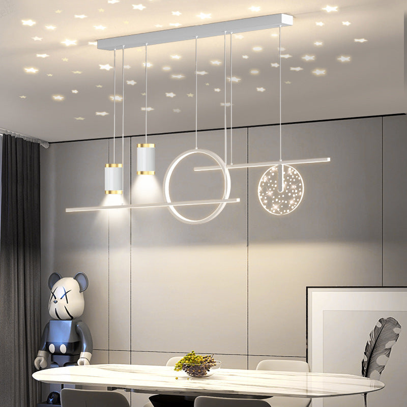 Arisha Modern Metal Starry Pendant Light, Black/White/Gold