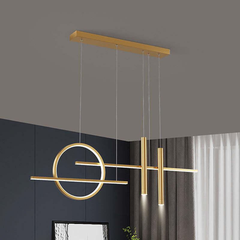 Arisha Minimalism Led Pendant Light, Irregular Ring, Black/Glod