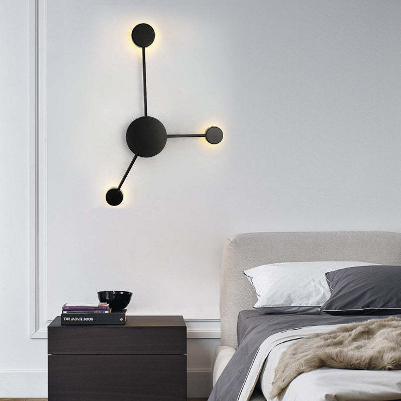 Arisha Modern Nordic Chessboard Metal Wall Lamp, Black