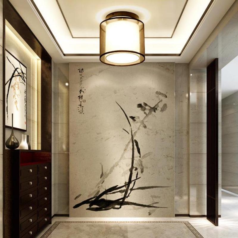 Arisha Modern Metal & Fabric Flush Mount Ceiling Light, 2 Style