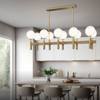 Kristy Design Ball Glass/Metal Pendant Light Gold White