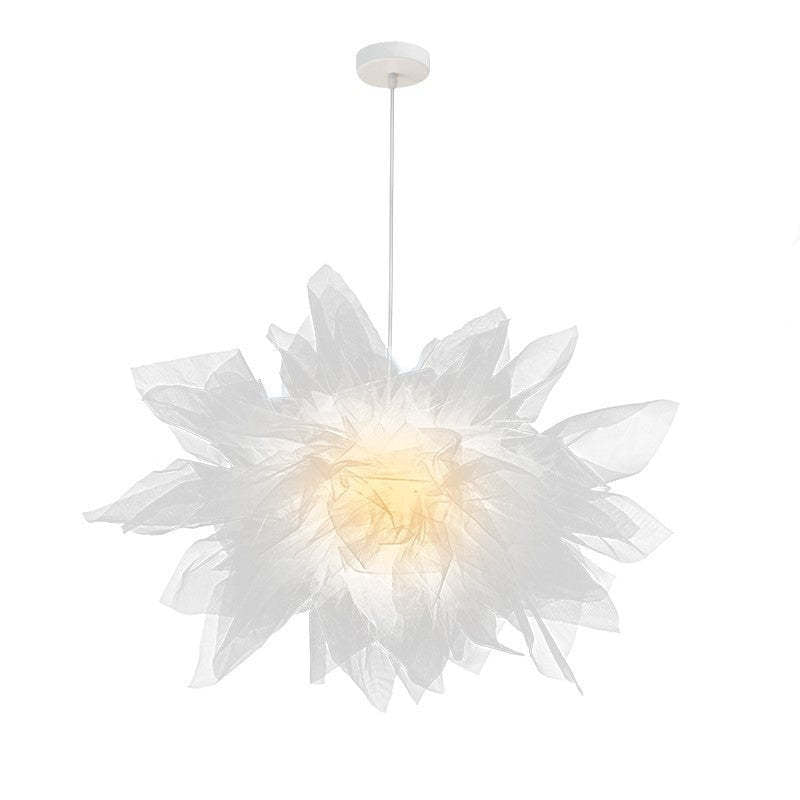 Arisha Modern Flower Fabric Pendant Light, Bedroom, White
