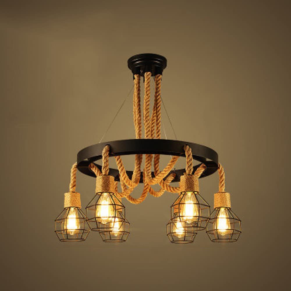 Epoch Retro Industrial Globe Chandelier Black Metal Bar/Living Room