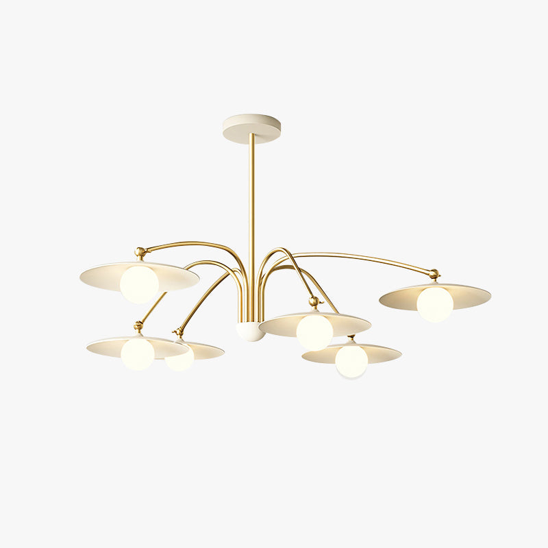 Arisha Minimalist Blown Metal Pendant Light, White/Gold