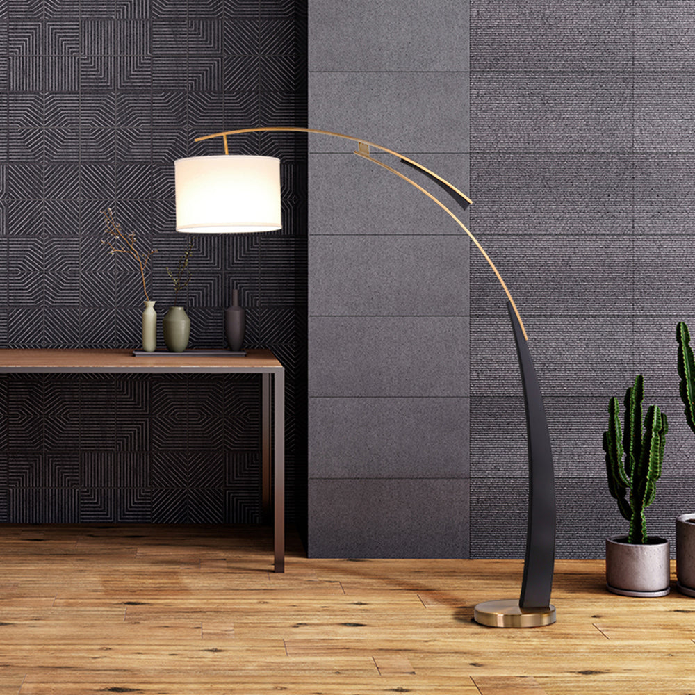 Salgado Floor Lamp 3 Color Temperature Switchable, Artificial Fabric/Metal