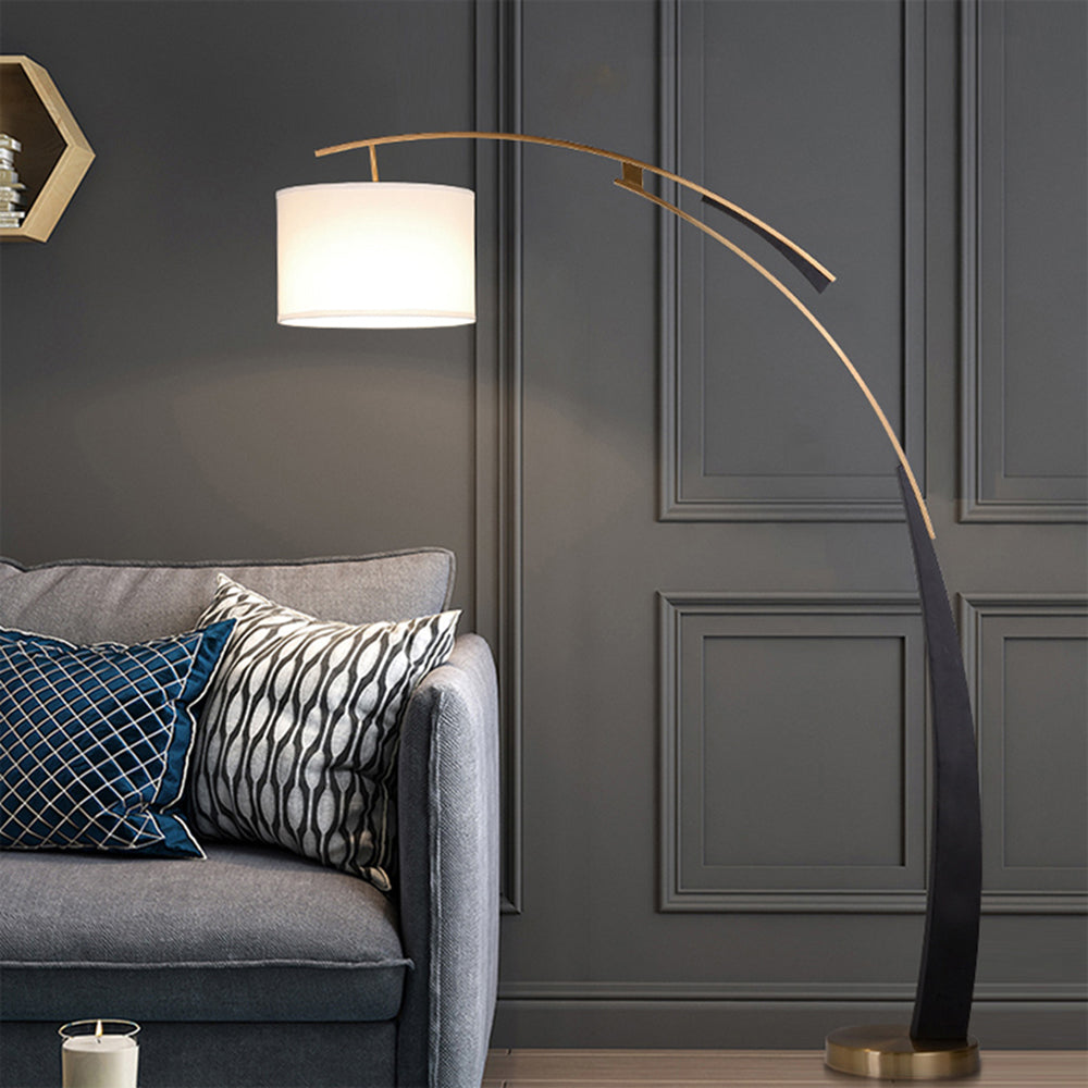 Salgado Floor Lamp 3 Color Temperature Switchable, Artificial Fabric/Metal