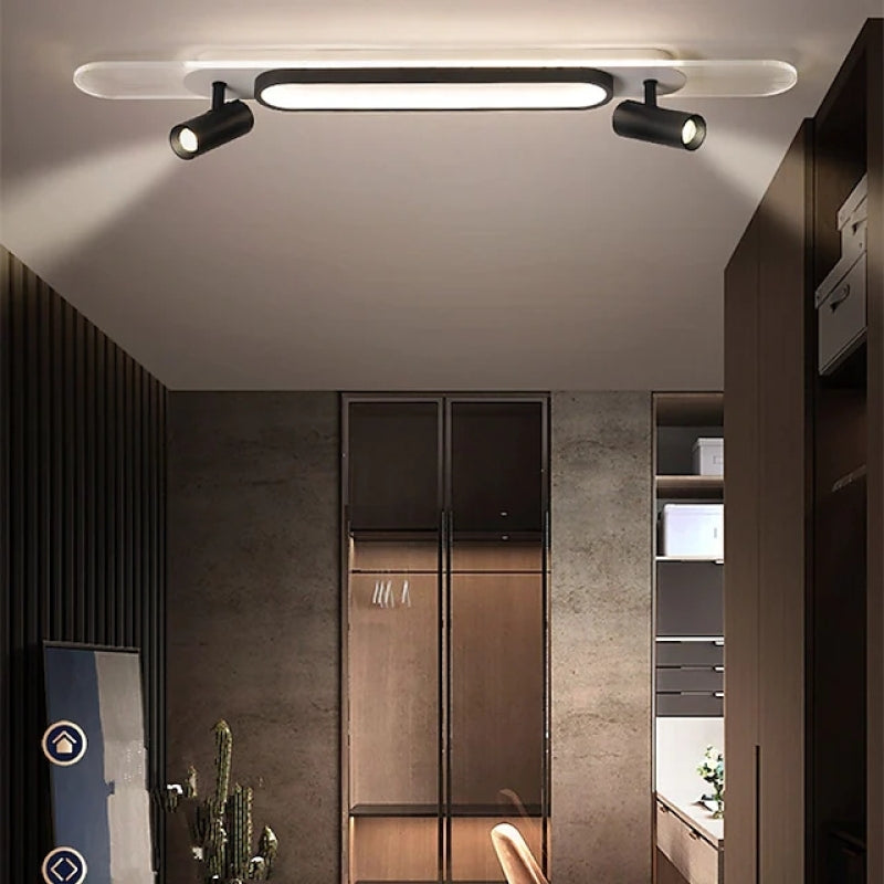 Aim Modern Rectangular LED Metal/ Ceiling Light, Black/White