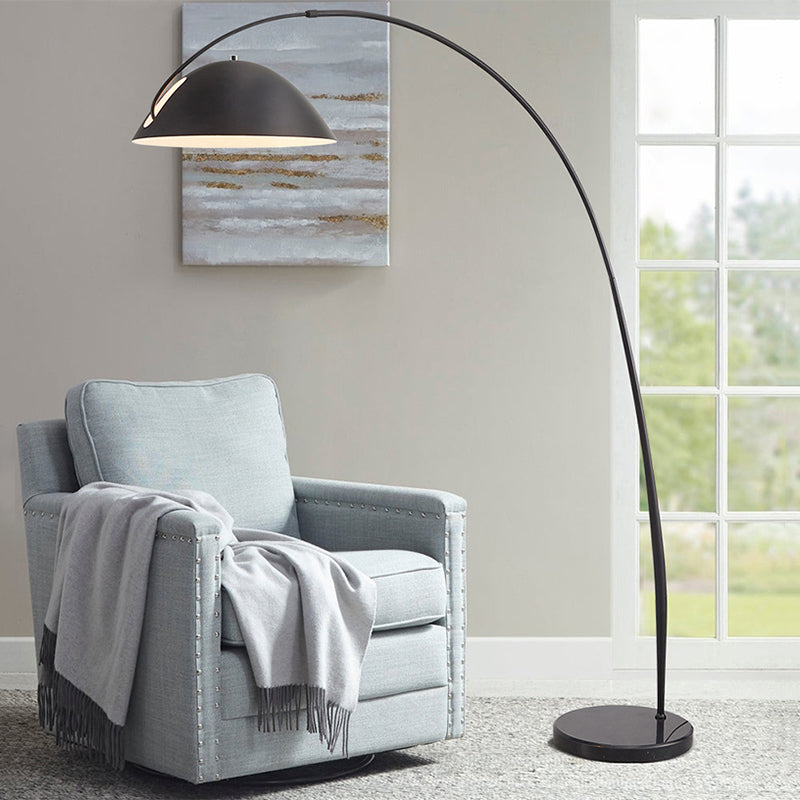 Avi Modrn Fishing Rod Metal Floor Lamp, Black