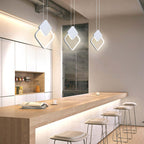 Doria Modern LED Pendant Light Black/White Metal Living Room