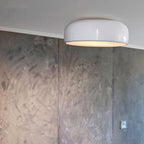 Arisha Modern Dish Shaped Metal Ceiling Light, Black/White