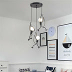 Miro Retro Modern Iron Man Pendant Light, Black