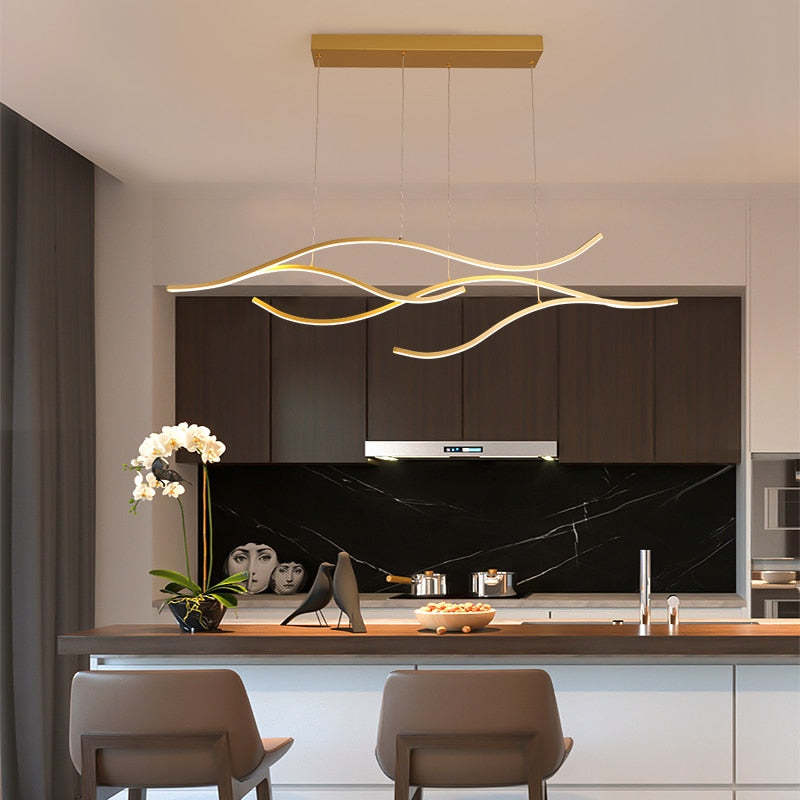 Arisha Modern Wave Pendant Light, 2 Colour