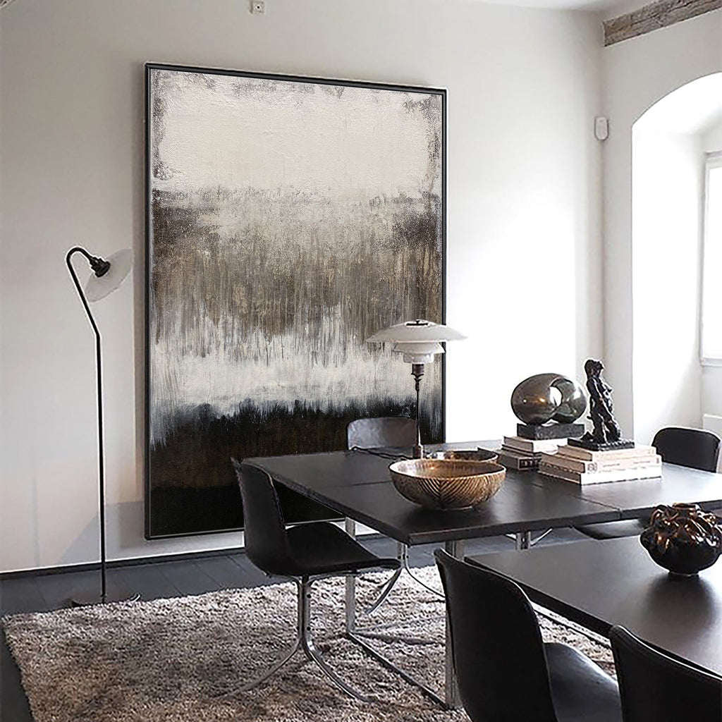 Wabi-Sabi Layered Neutral Oil Painting Textured