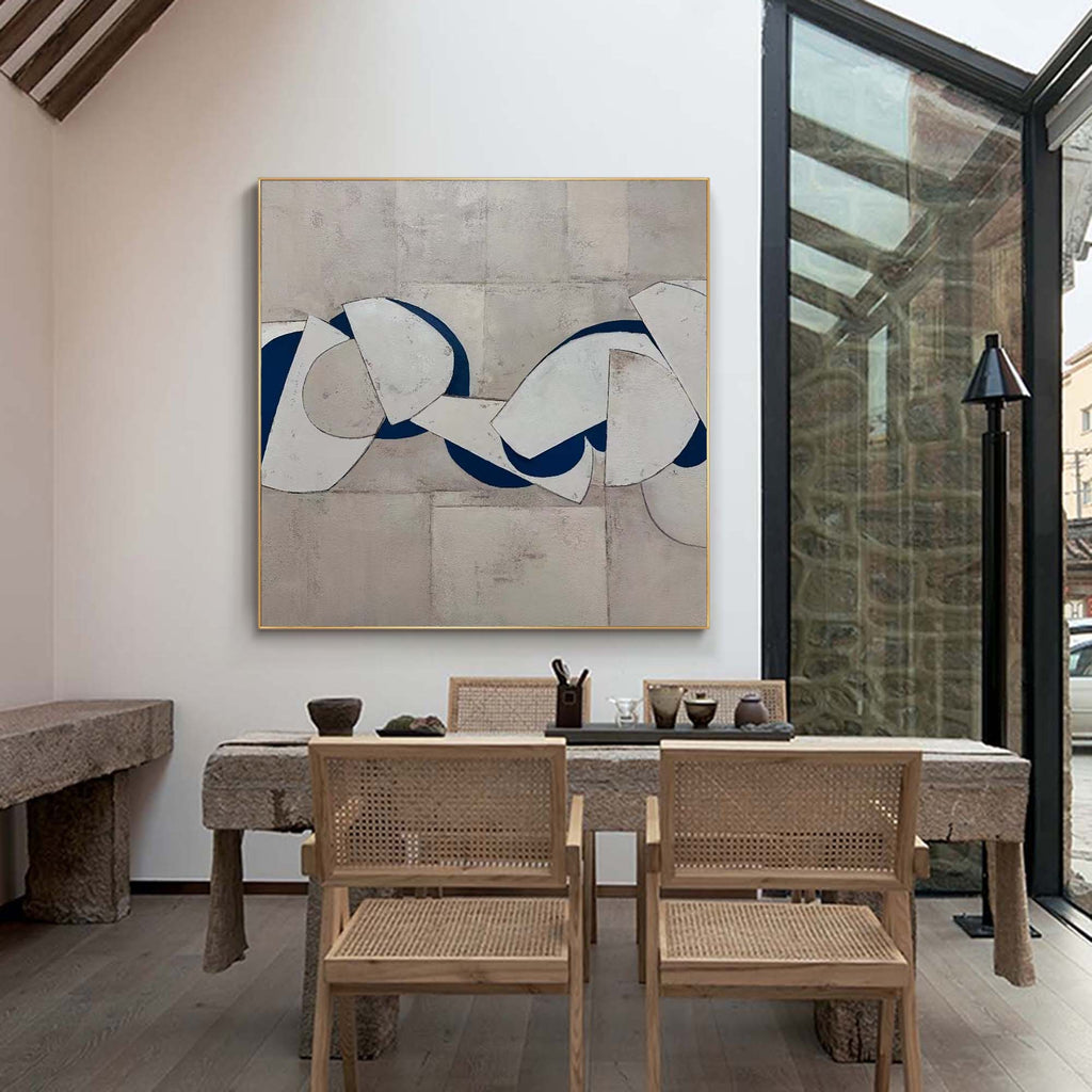 Wabi-Sabi Chain Link Geometric Painting