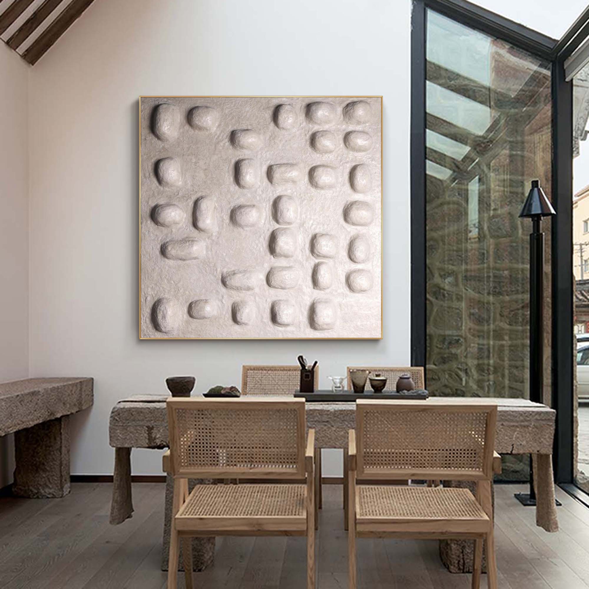 Wabi Sabi 3D Granular Texture Wall Art Minimalist Decor