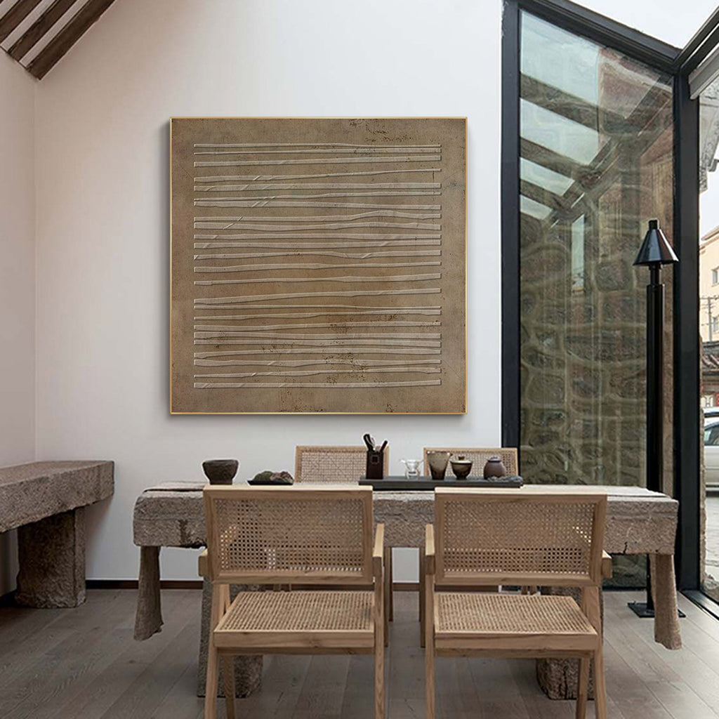 Textured Horizontal Linear Relief Painting