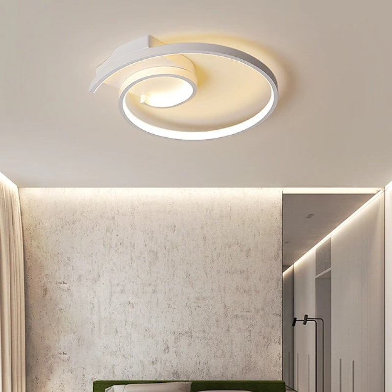 Arisha Modern Spiral Shaped Metal Ceiling Light, Black/White
