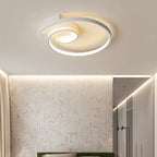 Arisha Modern Spiral Shaped Metal Ceiling Light, Black/White
