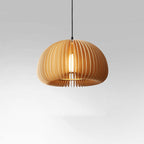 Muto Pumpkin Pendant Light, Wood