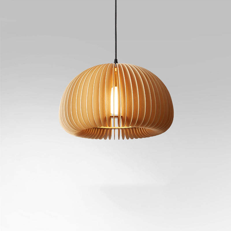 Muto Pumpkin Pendant Light, Wood