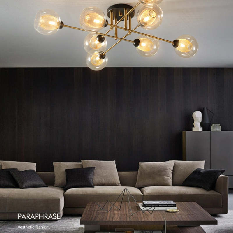 Valentina Industrial Glass Globe Chandelier LED, 6 Style