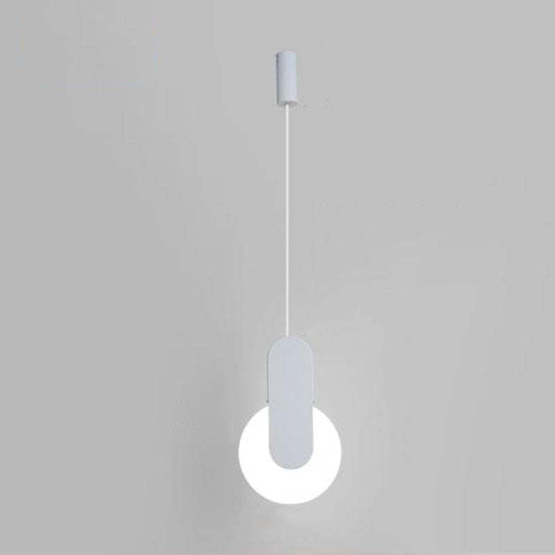 Doria Modern LED Pendant Light Black/White Metal Living Room