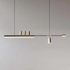 Arisha Modern Minimalist Liner  Pendant Light, Gold/Black 5 Head