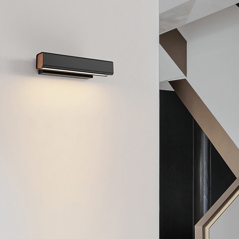 Orin Modern Rectangles Metal Rotatable Wall Lamp, Black/White