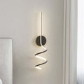 Arisha Modern LED Art Interior Wall Light Spiral, Black & White