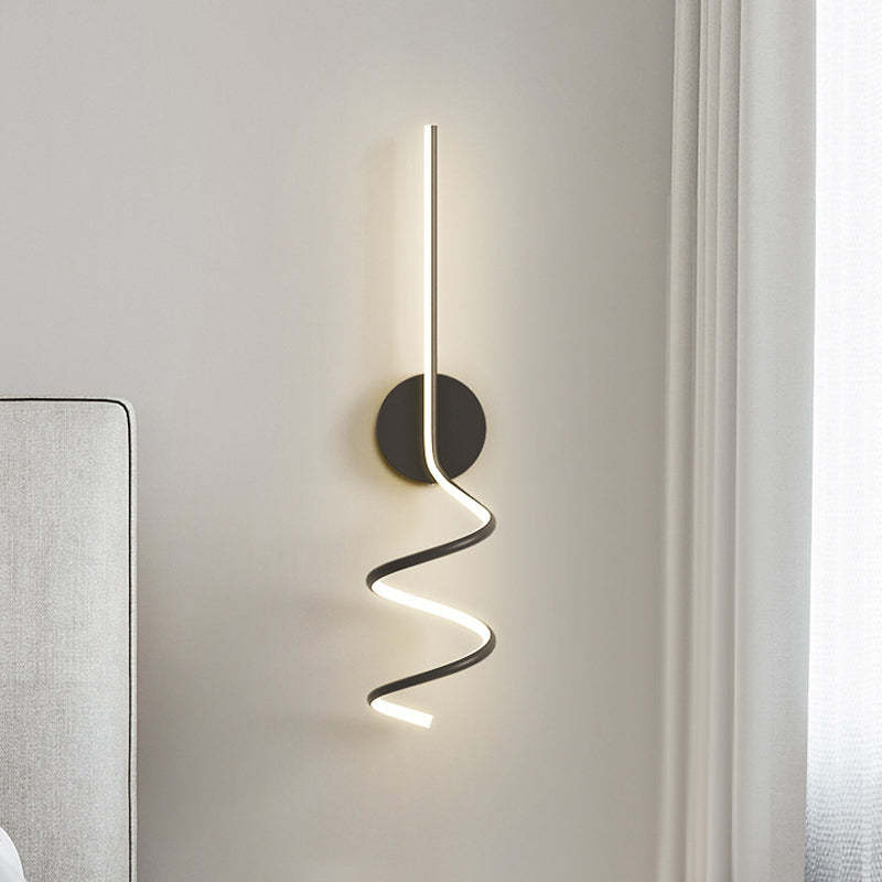 Arisha Modern LED Art Interior Wall Light Spiral, Black & White