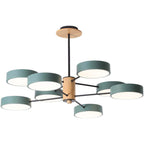 Arisha Art Deco Pendant Light, White/Green/Grey,Metal/Wood