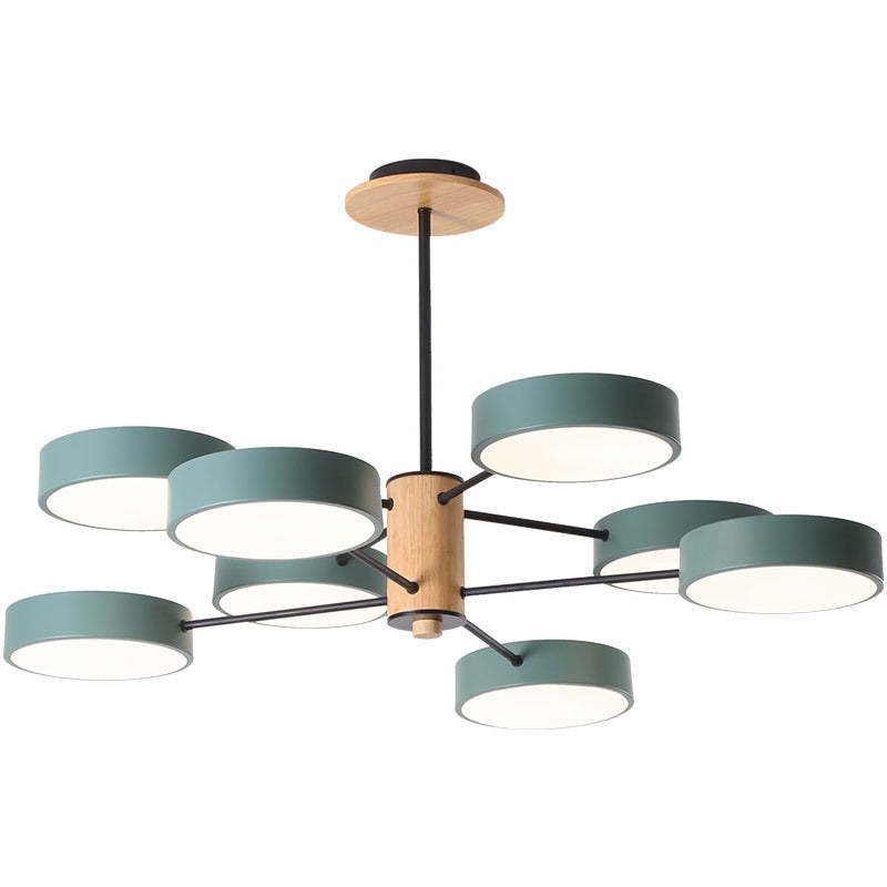 Arisha Art Deco Pendant Light, White/Green/Grey,Metal/Wood