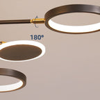 Arisha Modern Led Chandelier, Geometric, Black Dimmable