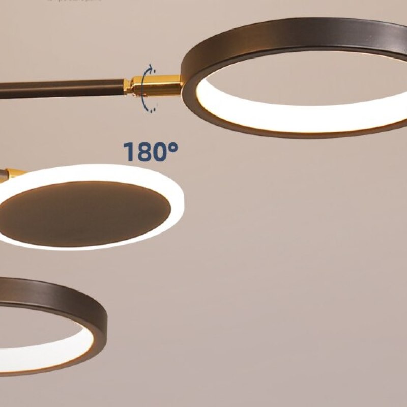 Arisha Modern Led Chandelier, Geometric, Black Dimmable