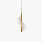 Zeva Vintage Golden Ribbon Pendant Light, Metal/