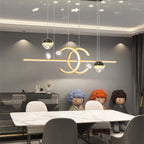 Arisha Pendant Light Double-C, Gold/Black Starry-sky