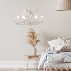 Silva Retro Deer Antlers Candle light Horn Resin Chandelier