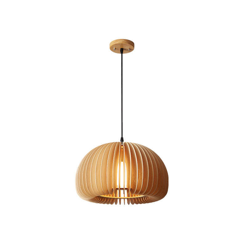 Muto Pumpkin Pendant Light, Wood