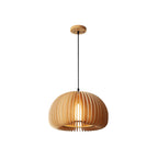 Muto Pumpkin Pendant Light, Wood