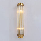 Ray Modern Cylindrical Metal/Crystal Wall Lamp, Gold