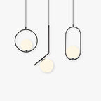 Arisha Modern Globe Metal/Glass Pendant Light, 3 Style