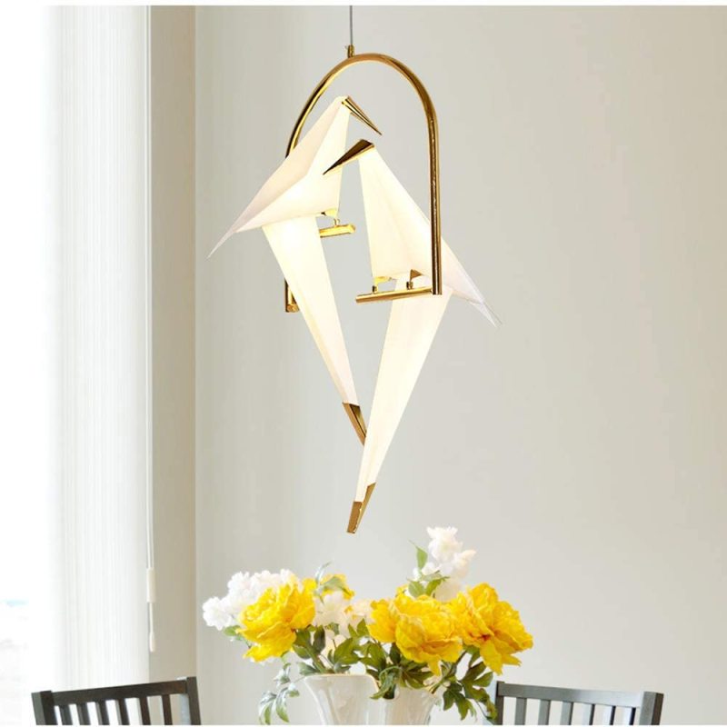 Arisha Modern Nordic Post Modern Bird Pendant Light, White/Clear