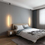 Erix Minimalist Linear Pendant Light Bedside, Black