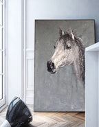 Monochrome Horse Head Oil Painting